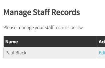 Manage Staff Records